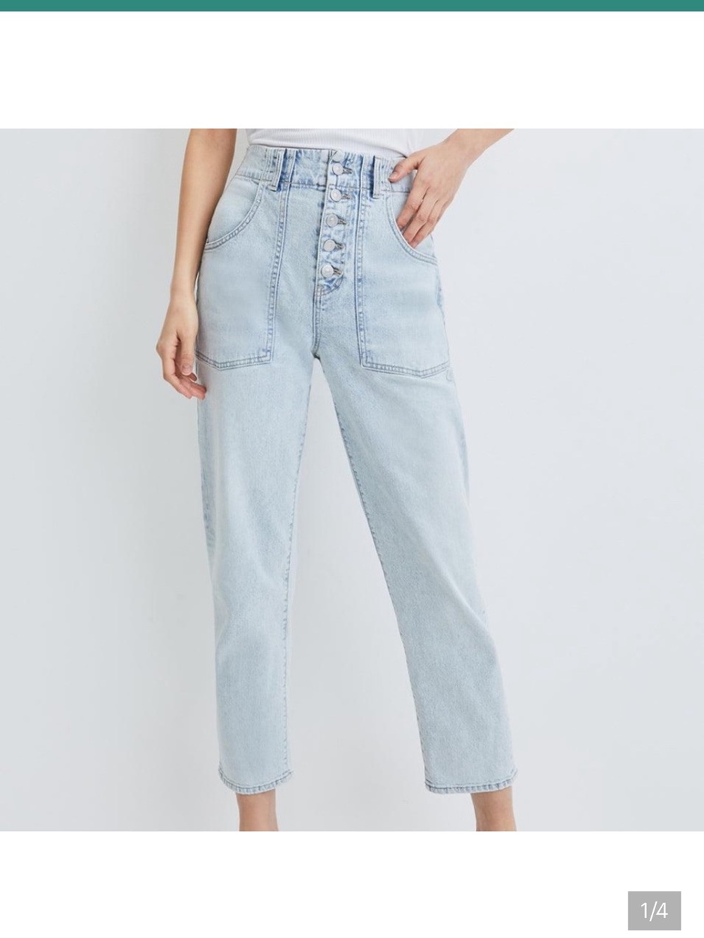 Veronica Beard Arya Cargo Straight High Rise Jeans